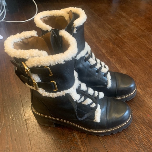See By Chloe Shoes - Brand New See By Chloe Mallory Shearling Boots- 37.5